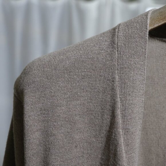 Retrology Beige Tan Long Open Front Cardigan Sweater - Picture 4 of 6